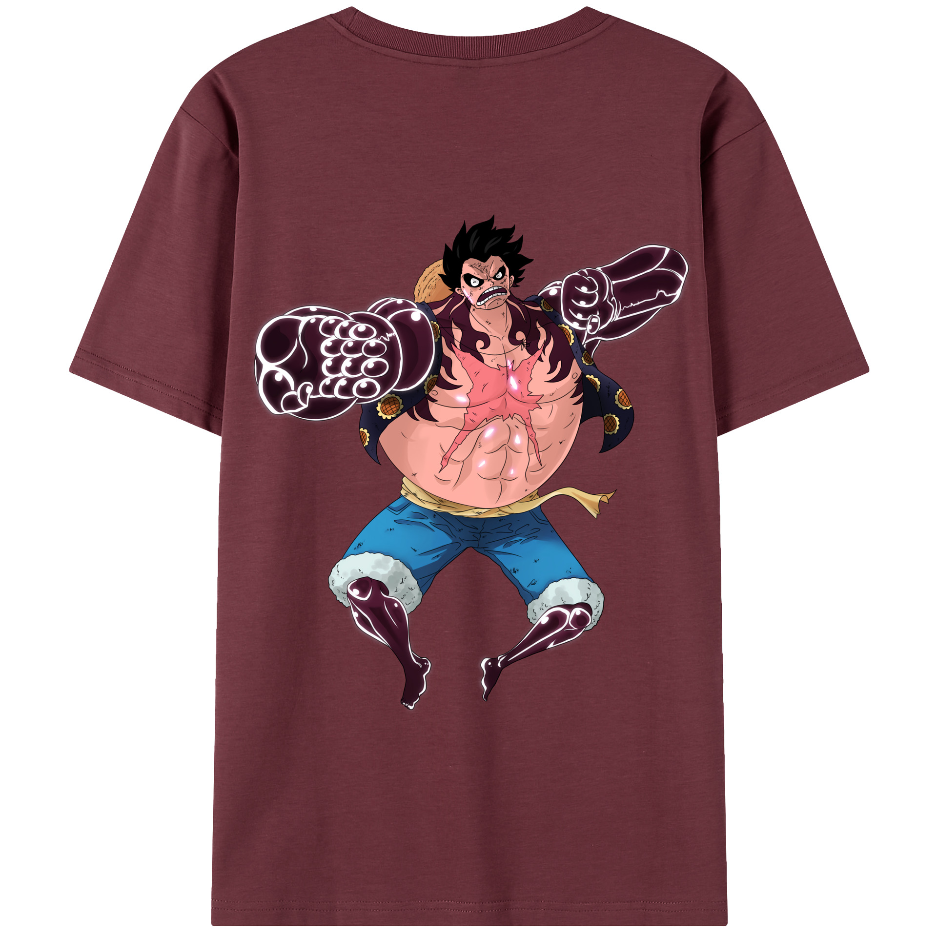 ワンピース モンキー・D・ルフィ ONE PIECE Monkey D. Luffy 綿100％半袖Tシャツ（背面プリント）